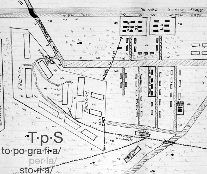 Mappa dei campi di lavoro per prigionieri britannici a Blechhammer. Su concessione di The National Archive, WO 361/1871